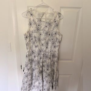 Black and white floral sun dress
